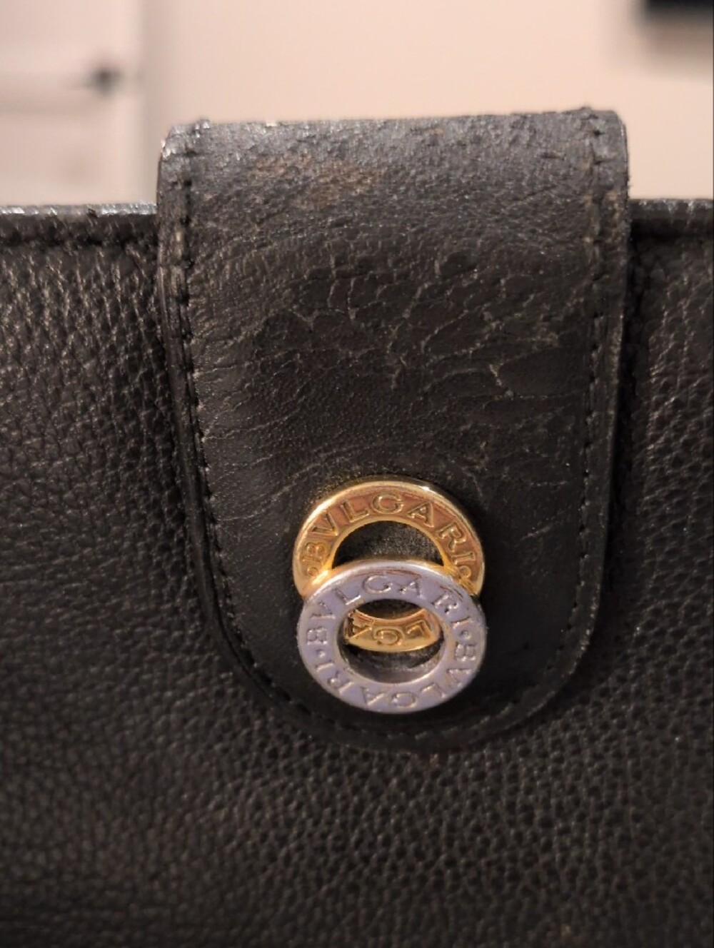 BVLGARI Vintage Black Leather Doppio Tondo Flap Long Wallet - Picture 3 of 12